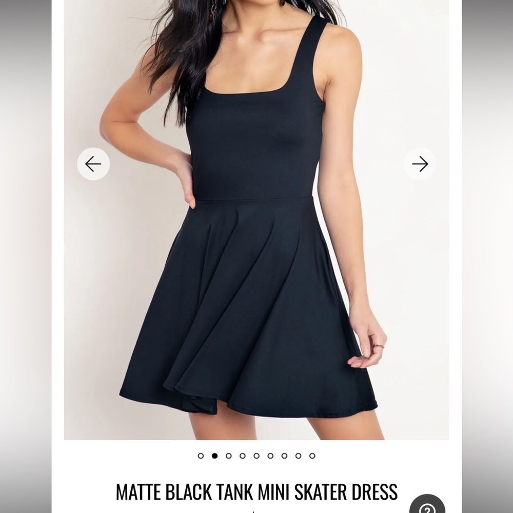 Matte Black Skater Dress L EUC
